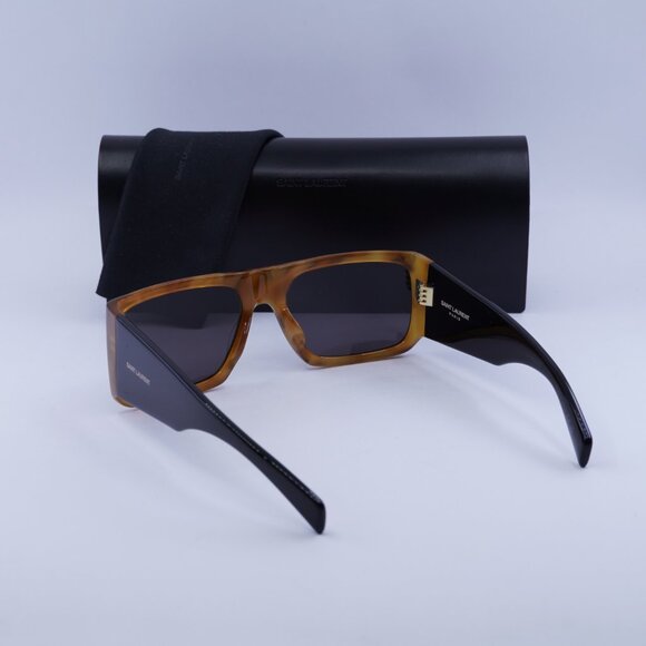 Saint Laurent SL635ACETATE 005 Sunglasses Havana Rectangle Frame, Grey Lenses - Picture 11 of 11